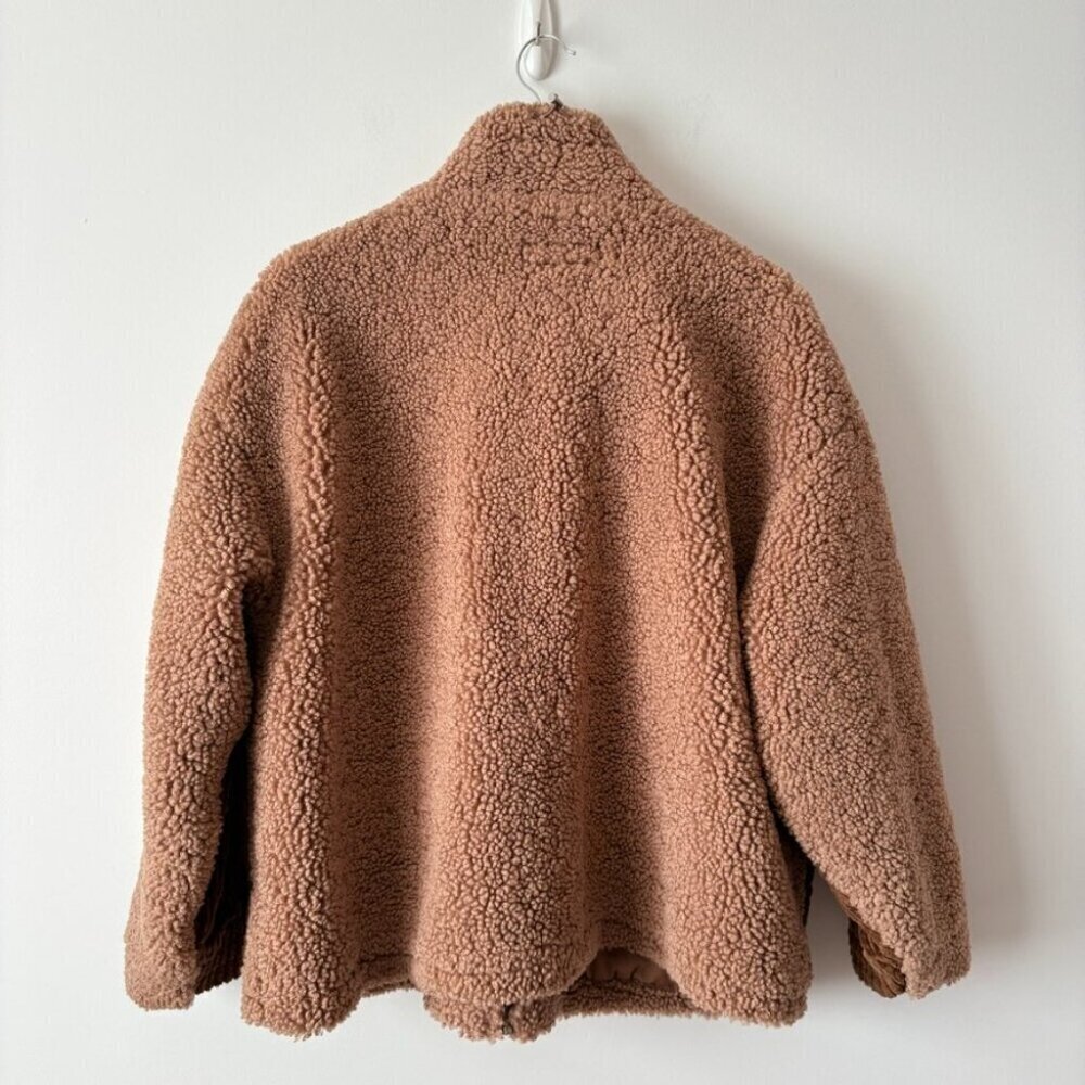 Blank NYC Fuzzy Wuzzy Corduroy Sherpa Mix Trucker Jacket Brown Tan Size Small - Picture 8 of 10